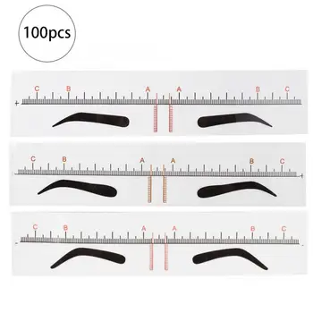 

Tattoo Supplies 100pcs Disposable Eyebrow Stencil Eyebrow Tattoo Makeup Microblading Ruler Tools Permanent Makeup