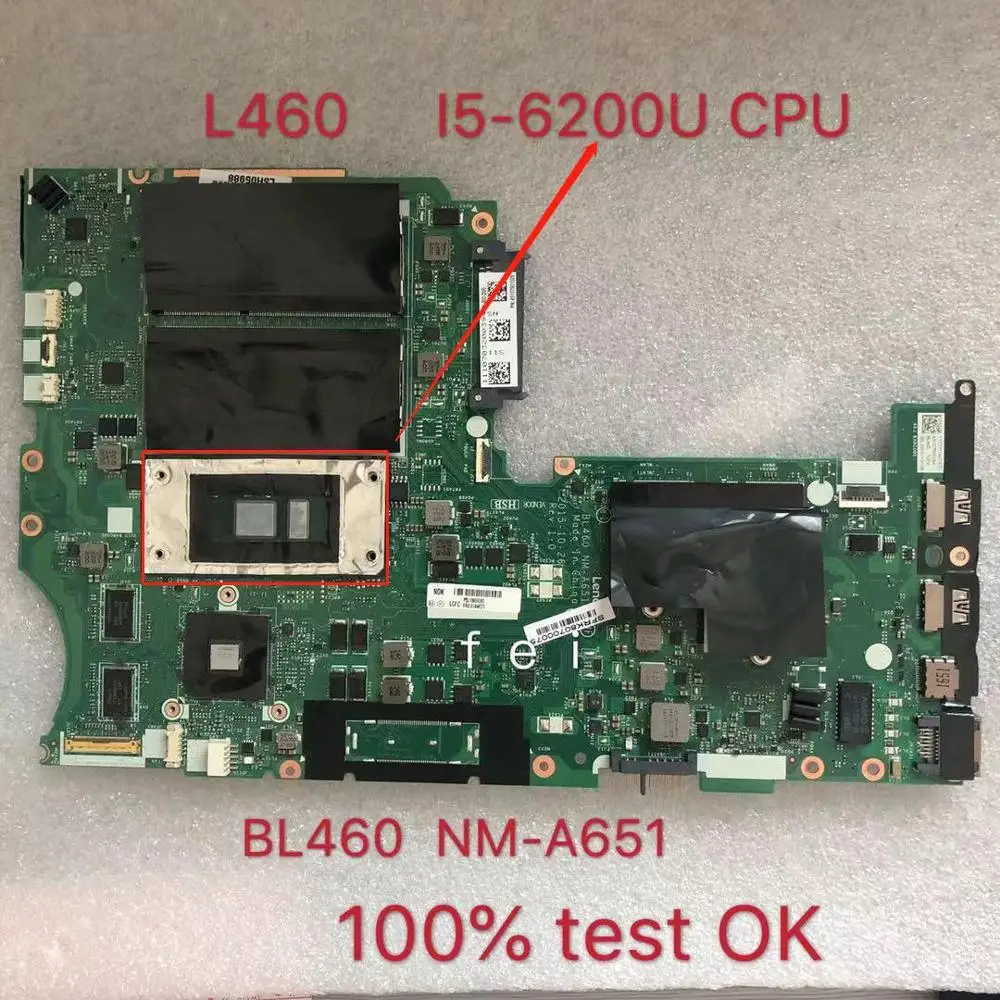 Для ThinkPad NM-A651 L460 Материнская плата ноутбука I5-6200U cpu ТЕСТ ОК