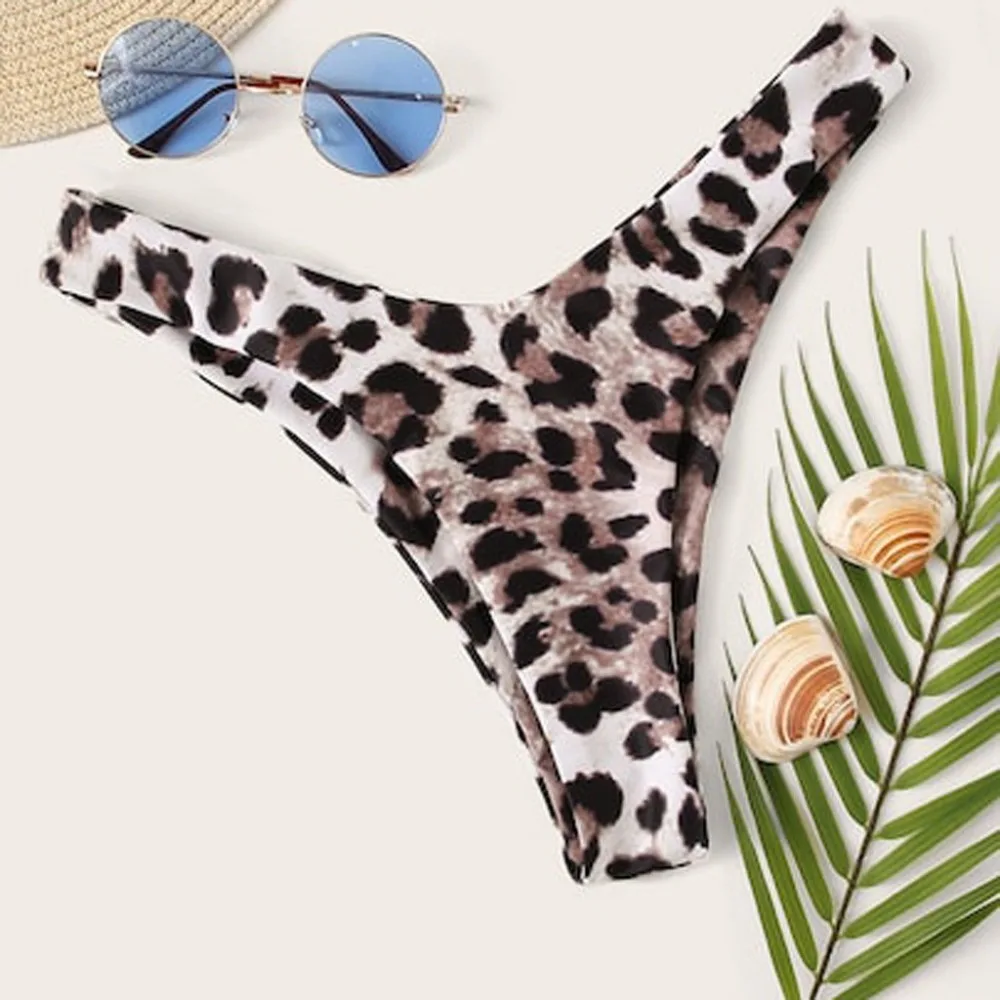 Women Bikini Bottom Tankini Swim Skirt Plus Size Bikini Leopard Swim Trunks Swim Skirt Build-in Brief Swimwear #3d23 (6)