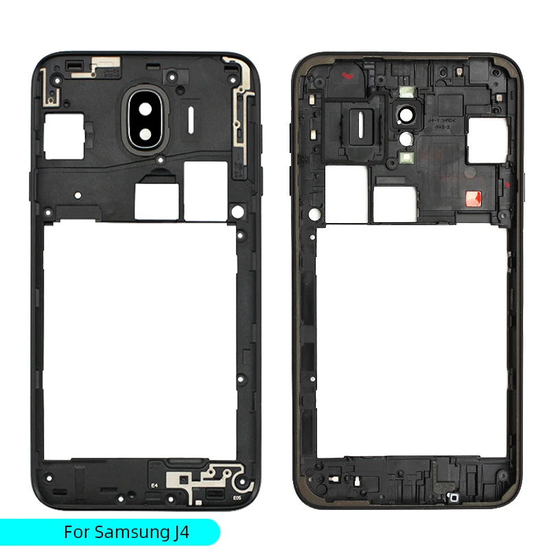 For Galaxy A60 Middle Frame Plate Bezel Housing Cover For Samsung J4 Middle Frame Plate Bezel Housing Cover Replacement - Color: Black