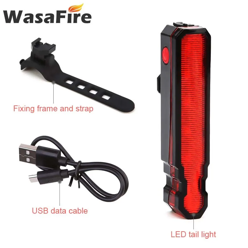 Wasafire водонепроницаемый USB Перезаряжаемый велосипедный светильник MTB велосипедный задний светильник задний фонарь задний светильник велосипедный предупреждающий световой сигнал велосипедный светодиодный