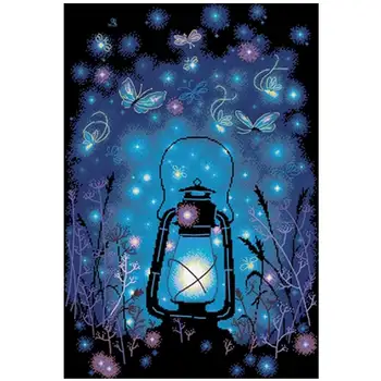 

Magic light lantern and fireflies Counted Cross Stitch 11CT 14CT DIY Cross Stitch Kits Embroidery Needlework Sets home decor