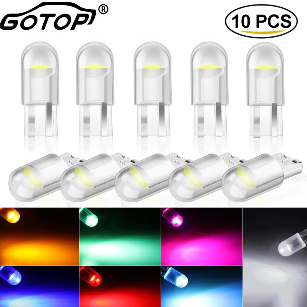 

10pcs T10 W5W Led Bulb 194 WY5W 168 501 2825 COB Auto 12V LED Car Wedge Parking Light Super Bright Turn Side License Plate Lamp