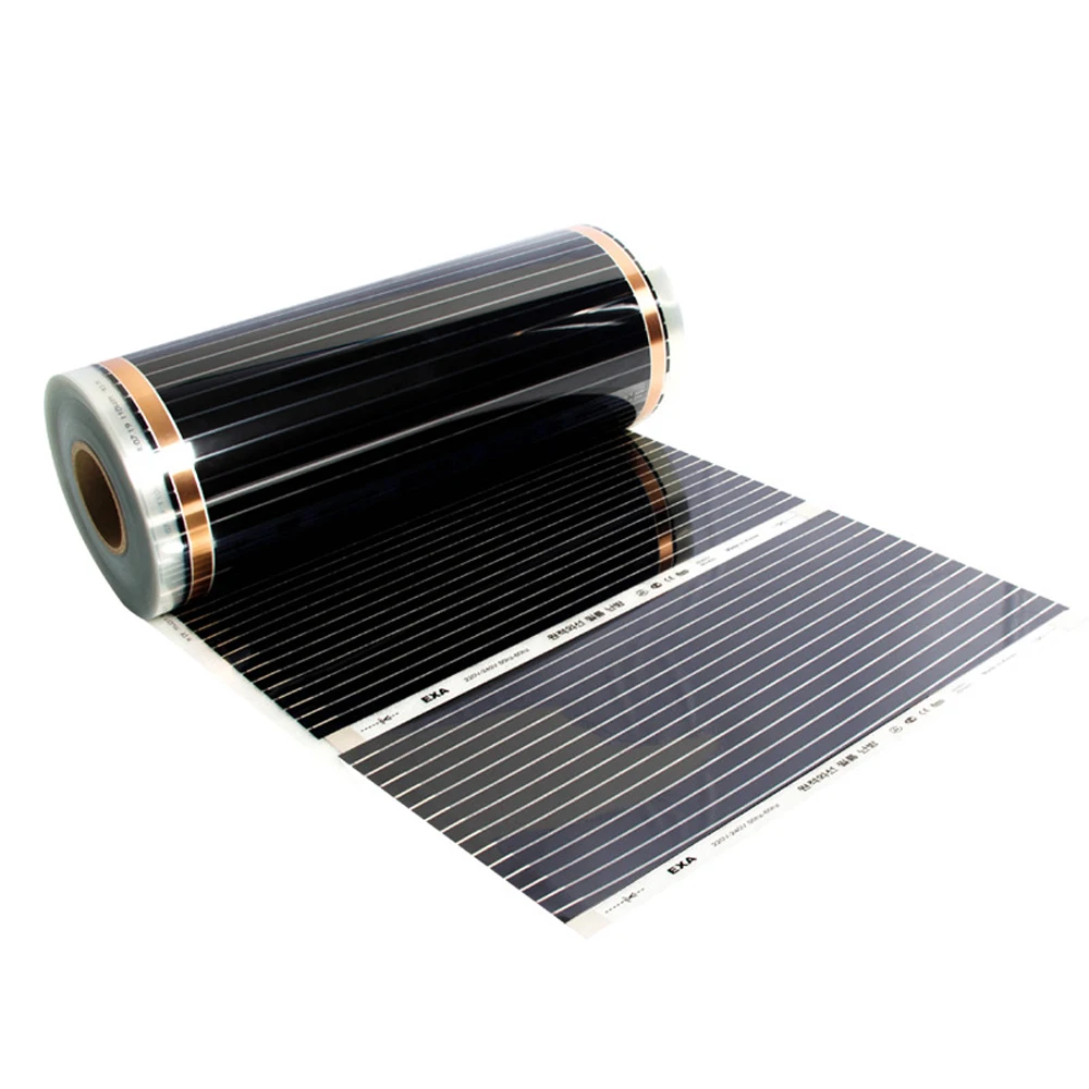 Sistema Eléctrico de suelo caliente, película de calentamiento por infrarrojos de 220V, 80W/m2, 50CM de ancho, Alfombra de aluminio para calefacción del hogar, hecha en Corea
