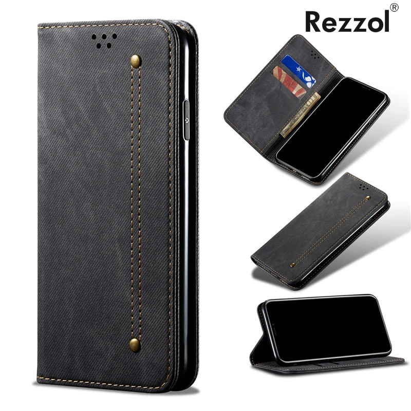 

Retro Flip Case For Xiaomi Redmi 8 Redmi 8A Case Denim Fabirc Stand Wallet Back Cover For Redmi 7 7A Fundas
