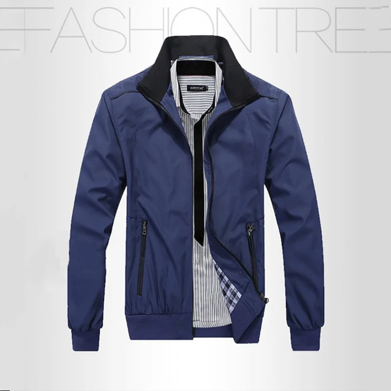 Autumn Harrington vintage Windbreaker Bomber Jacket Men European Style Military Plus Size Cotton Casual Waterproof Safe - Цвет: Синий