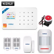 

KERUI Home Security Alarm System W181 GSM WIFI Connection Mobile APP Receiving Color Screen Wireless Security Burglar Alarm Kit