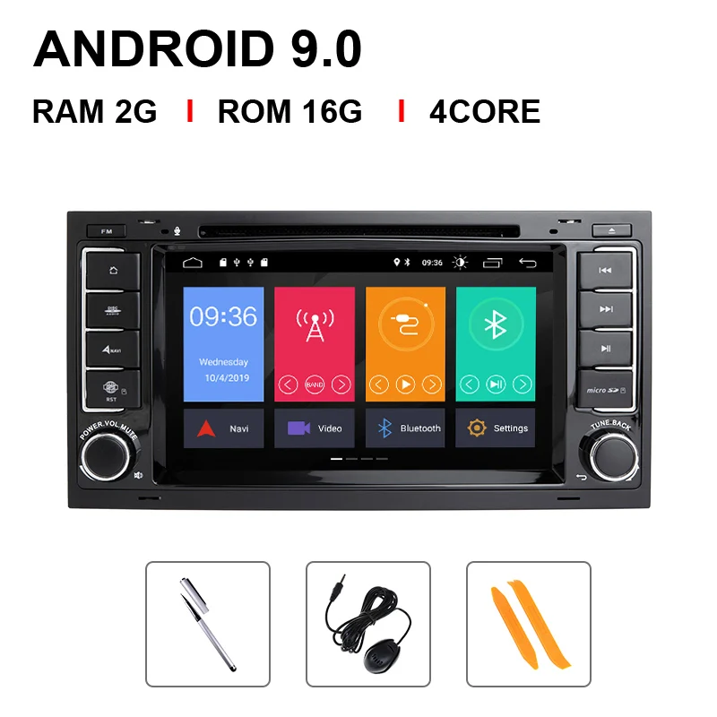 Ips DSP 4G Ram Android 9,0 gps Автомагнитола для VW/Volkswagen/Touareg/Transporter T5 мультимедиа Naviagtion DVD плеер аудио камера - Цвет: 4 Core 16 ROM