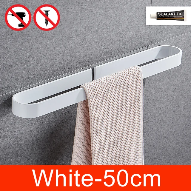 No Drill Aluminum Towel Holder Set