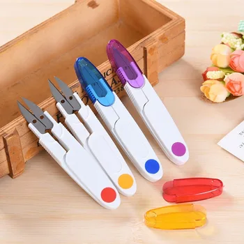 

DIY Sewing Scissor Stainless Steel Plastic Cross Stitch Fishing Line Tailor's Embroidery Scissors Cutter With Cap Sewing Tools