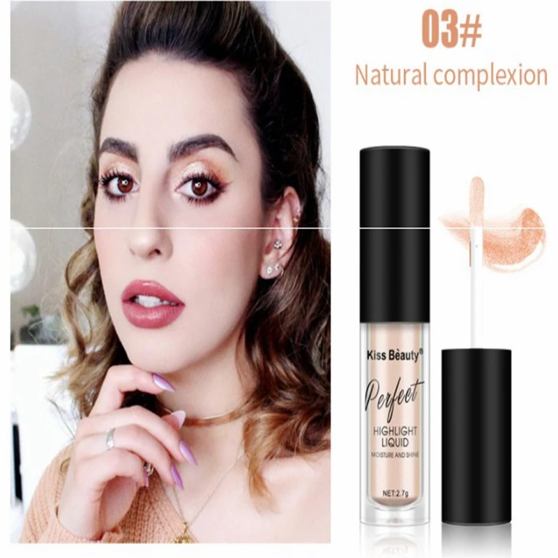 Natural skin tone 1 шт. лицевой глаз высокая глянцевая жидкость ремонт Жидкая основа 3 цвета долговечная стерео осветляющая жидкость - Цвет: Natural skin tone