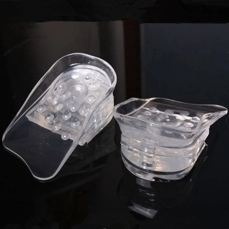 

1 Pair Transparent Silicone Shoe Insoles Adjustable Increasing Height Foot Heel Gel Pads Arch Support Pain Relief Cushion