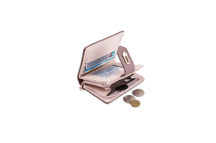 Женские кошельки и кошельки из искусственной кожи, женская короткая сумочка на застежке, маленькая сумочка для монет и карт, клатч, новинка, Carteras, Прямая поставка