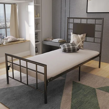 

Black Faux Leather Classic Platform Bed Frame with Steel Support Slats Mattress Foundation, Twin