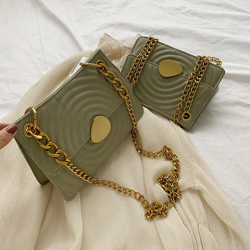 

Summer Small Bag Women's 2020 New Style Korean-style Versatile Chain Embroidery Shoulder Bag Fashion Western Style Shoulder Squa