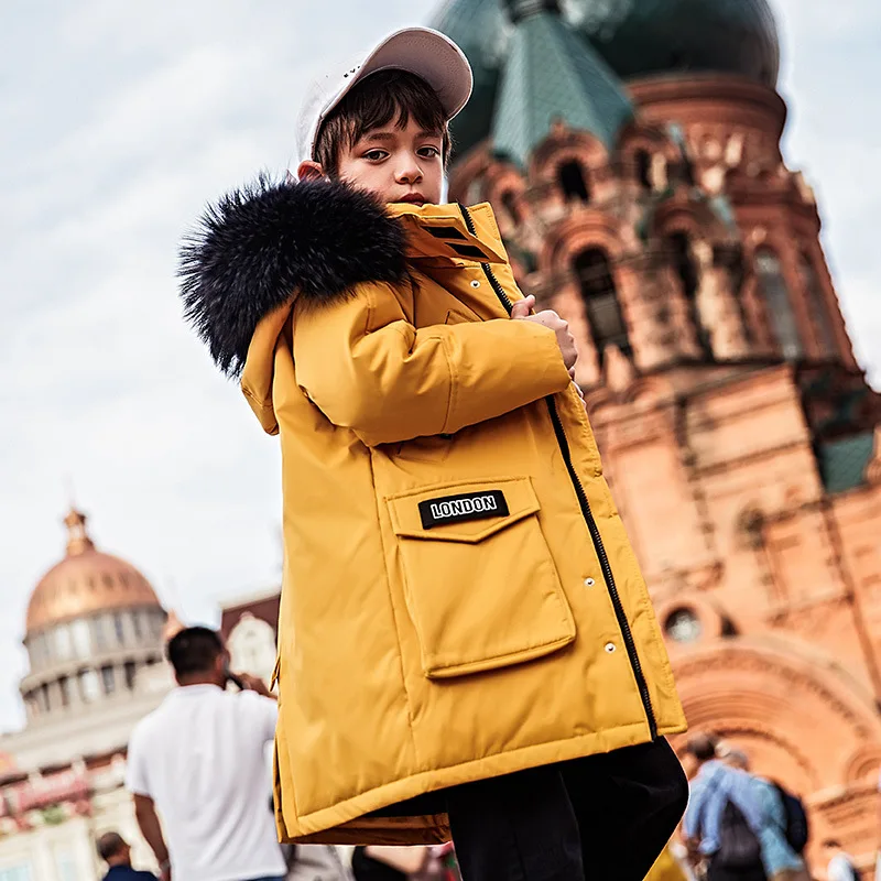 

children's winter down jackets for boys Boy Winter Down Jacket Clothing Warm Parkas Kids Winter Clothing Hooded Jackets