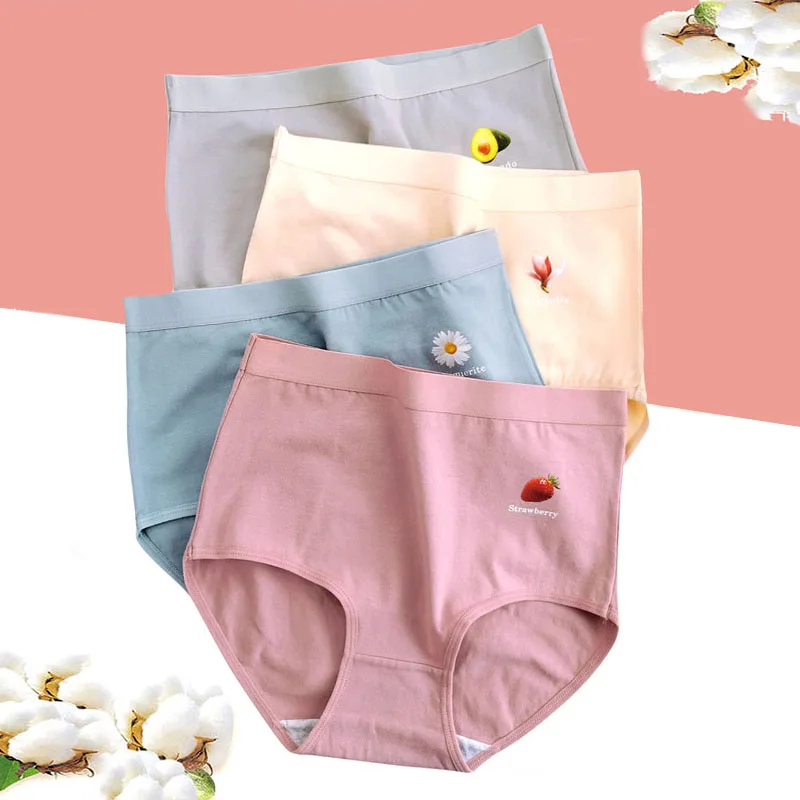 6pcs Women\'s underwear cotton Panties high waist high quality lingerie breathable wholesale large size 40-90kg cute Briefs