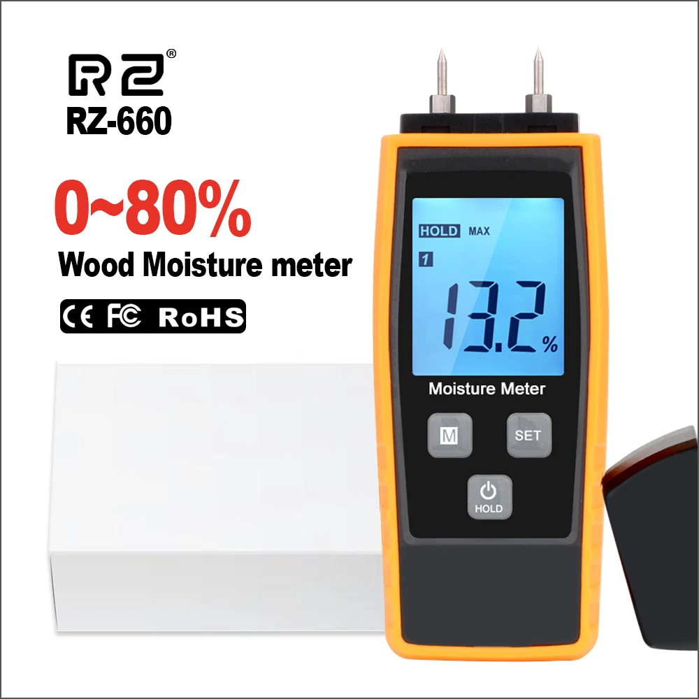 RZ Wood Water Moisture Meter Portable Digital Wood Concrete Moisture