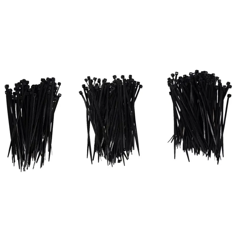 HOT-300Pcs черные нейлоновые кабельные стяжки на молнии самоблокирующиеся 2,5x100 мм