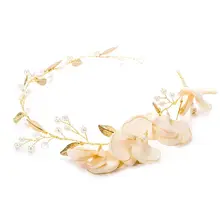 Свадебная кристальная повязка на голову с пресноводным жемчугом цветок лоза дизайн женские свадебные аксессуары для волос