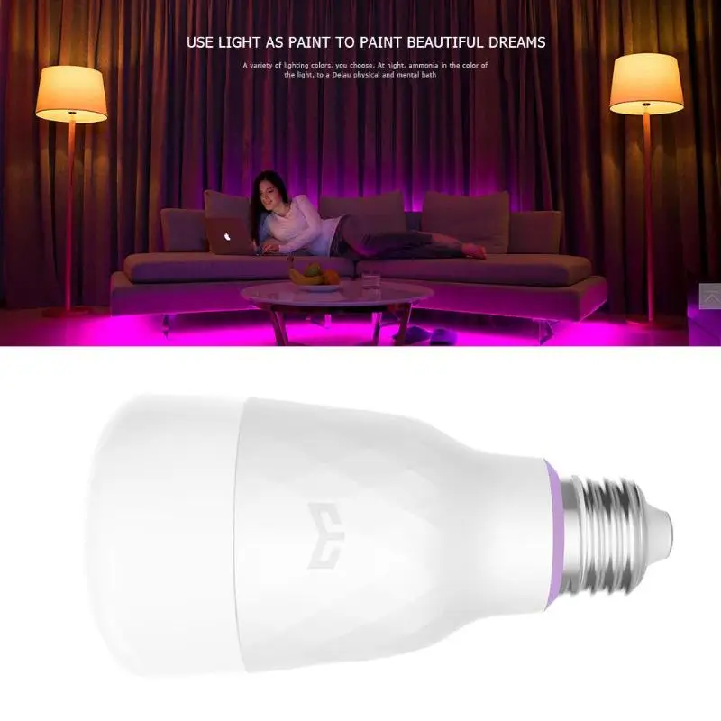 Yeelight YLDP06YL E27/E26 светодиодный умный лампочка красочное освещение лампа 800lm 10 Вт мобильное приложение дистанционное управление домашняя лампа