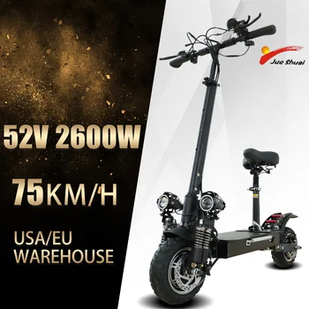 Billige Elektrische Roller Erwachsene Skateboard 2600W Power Dual Motor Rad Bürstenlosen Roller Elektrische EU Duty Freies Kick Roller Ebike