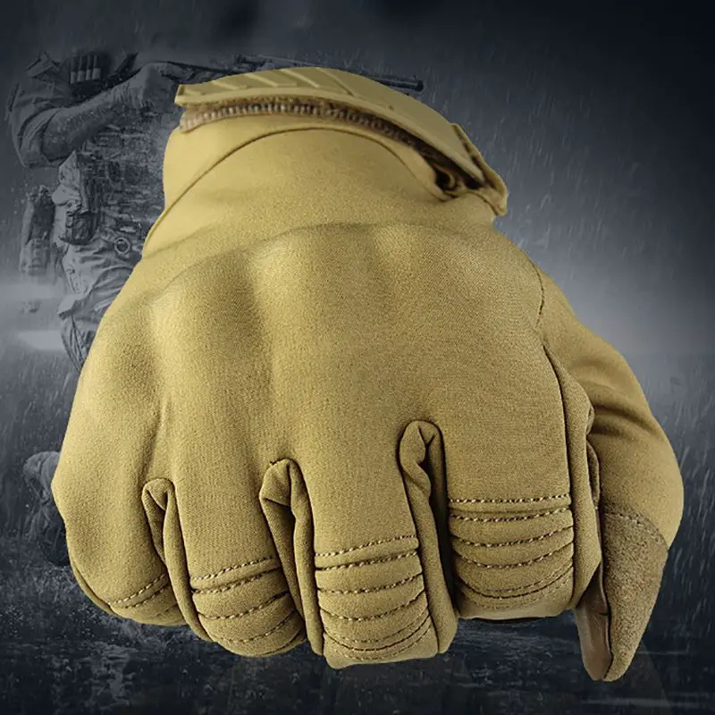 Мужские зимние уличные тактические перчатки с сенсорным экраном, военные, полный палец, Мультикам, камуфляж, альпинистские перчатки для пейнтбола