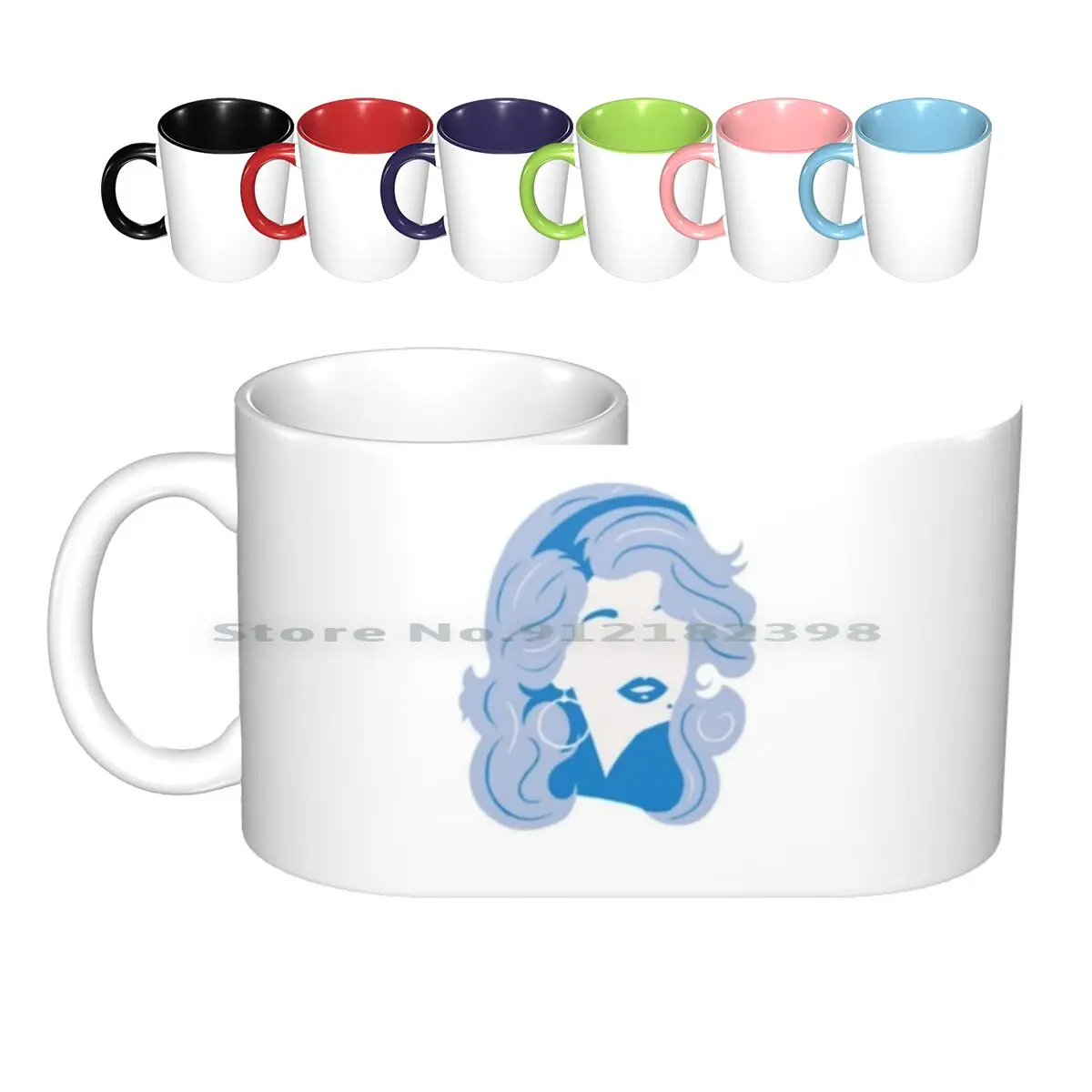 Blue Dolly Parton Ceramic Mugs Coffee Cups Milk Tea Mug Dolly Parton