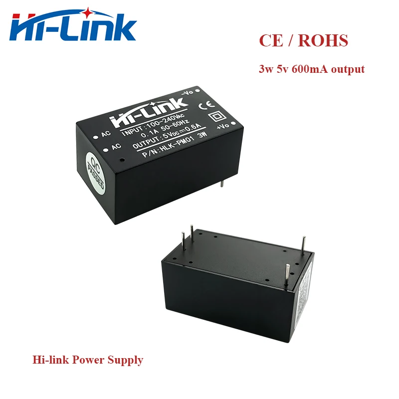 5pcs/lot new Hi-Link ac dc 5v 3w mini power supply module 220v isolated switch mode intelligent module HLK-PM01