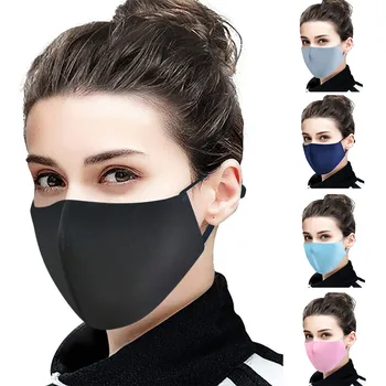 

1pcs Unisex Black Cotton Mouth Mask Reusable Dustproof Washable Face Mask Anime Masks Earloop For Cycling Camp Mascarillas