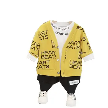 

New Spring Autumn Baby Boys Clothes Children Cotton Coat T Shirt Pants 3Pcs/sets Toddler Fashion Costume Infant Kids Tracksuits