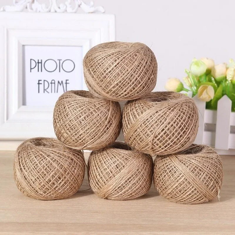 100m Natural Brown Twine Rope Jute Twine String Roll for Crafts, Wrapping, Packing, Artworks