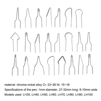 

23pcs/lot Metal Alloy High Impedance Accessories Dia 1mm Wood Burning Heating Replacement Carving Mini Pyrographic Tip