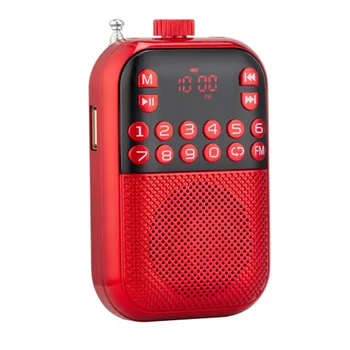 

USB Rechargeable Music Player LCD Display Easy Operate Multifunctional Receiver TF Card Portable Mini FM Radio Speaker Plastic