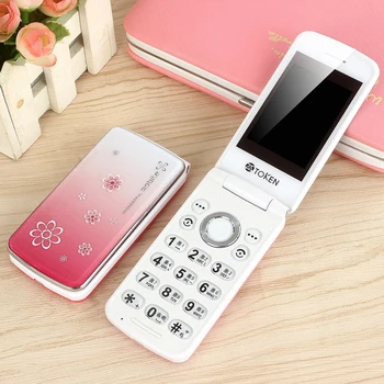 

Cover Female Mobile Phone Beautiful Slim Pinko With Flashlight No FM Camera MP3 Cute Student Girls Light Simply Working Dual Sim