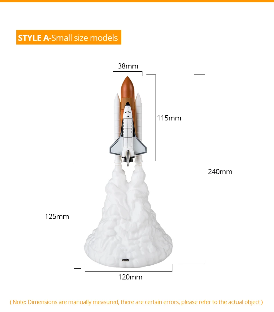 EeeToo 3D принт космический челнок лампа светодиодный ночной Светильник зарядка через usb ракетная лампа и лампы в виде Луны для любителей космоса ночной Светильник Прямая поставка