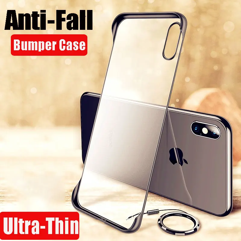

Luxury Shockproof Ultra Thin Phone Case On For IPhone 8 6 6s 7 Plus Ring Soft Cover For IPhone X XS Max XR X Silicone Case Coque