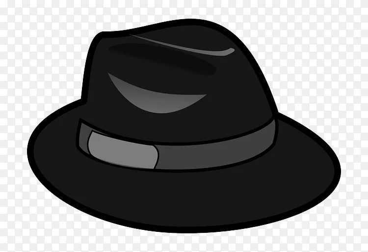 黑色帽子简报,软呢帽,剪贴画.链接帽