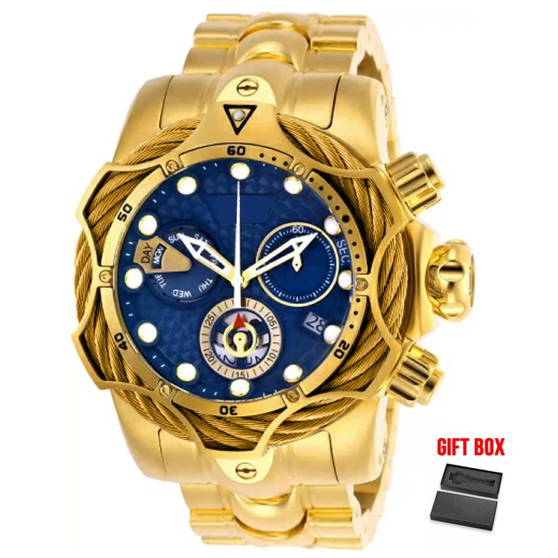 Полностью функциональные Роскошные брендовые Дизайнерские мужские часы полностью из нержавеющей стали золотые кварцевые часы для мужчин наручные часы Relogio Masculino