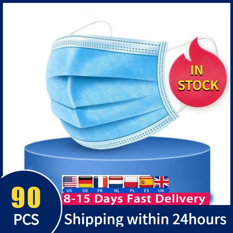 

90 pcs/Bag Disposable Mouth Mask Non-woven Fabrics Anti Fog Haze Dust Prevention Breathable Masks Beauty Outdoor Face Masks