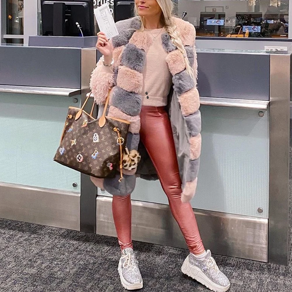 Melody Mid Waist Pink Leather Metallic Butt Lift Push Up Gym Leggings Trousers Women Sex Hot Pants Super Body Shaper Clubwear