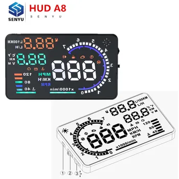 

HUD A8 Display Head Up Display A8 Car GPS A8 Projector Digital Speedometer Car Speed Security Alarm OBD OBD2 Diagnostic Tool