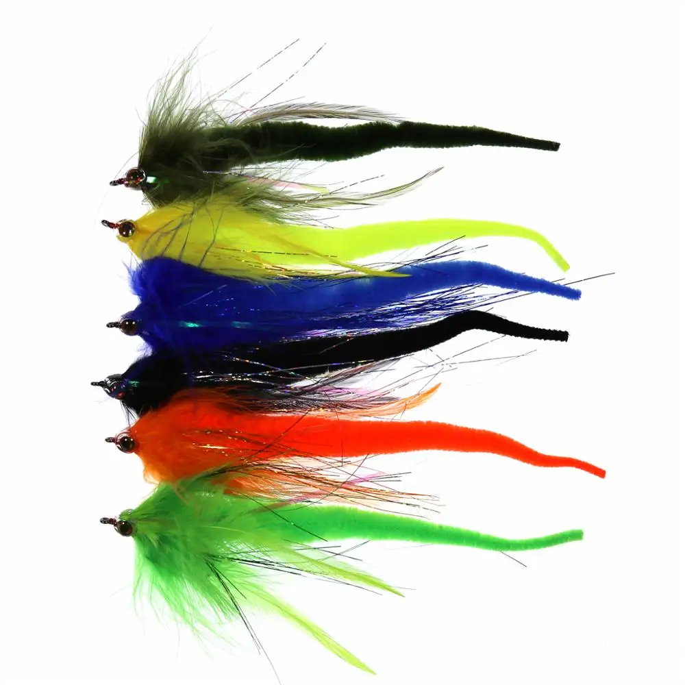

1PC #2/0 Dragontail Pike Streamers Flies for Bass Muskie Pike Fishing Lures Saltwater Big Fish Baitfish Fly 6 Colors
