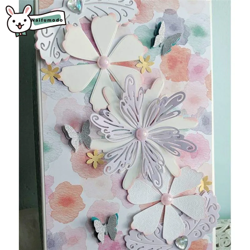 

Naifumodo Cutting Dies Metal Dies Flower Set Die Scrapbooking Album Card Making Embossing Stencil Diecuts Decor