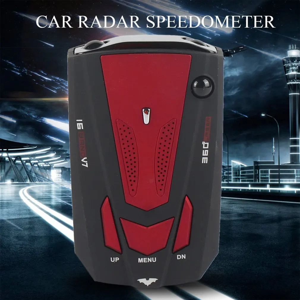 Красный 360 градусов автомобиль 16 Band V7 gps скорость полиции безопасный радар детектор голоса с лазерным оповещателем