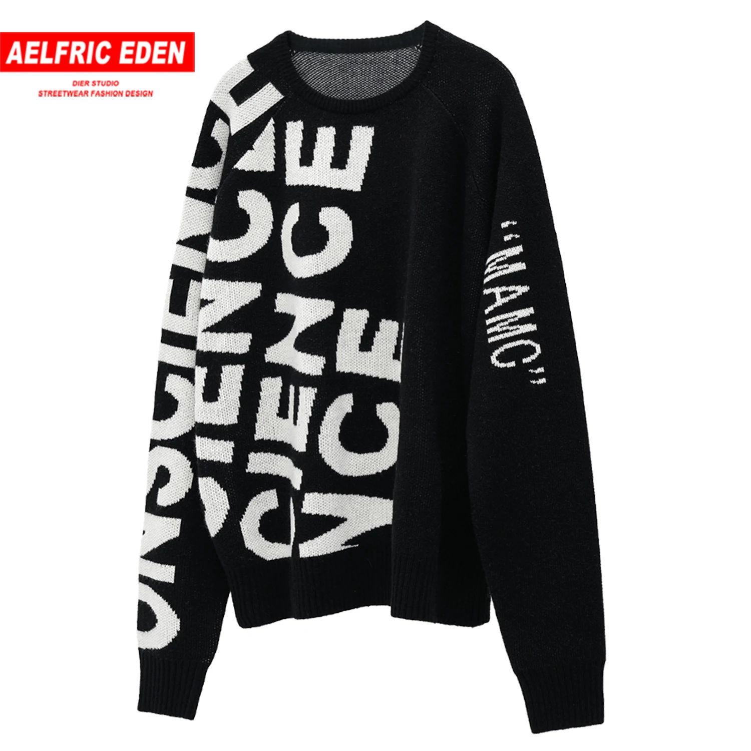 Aelfric Eden, винтажный вязаный мужской Готический свитер, Harajuku, хип-хоп топы,, Зимняя мода, уличная одежда, повседневный мужской пуловер