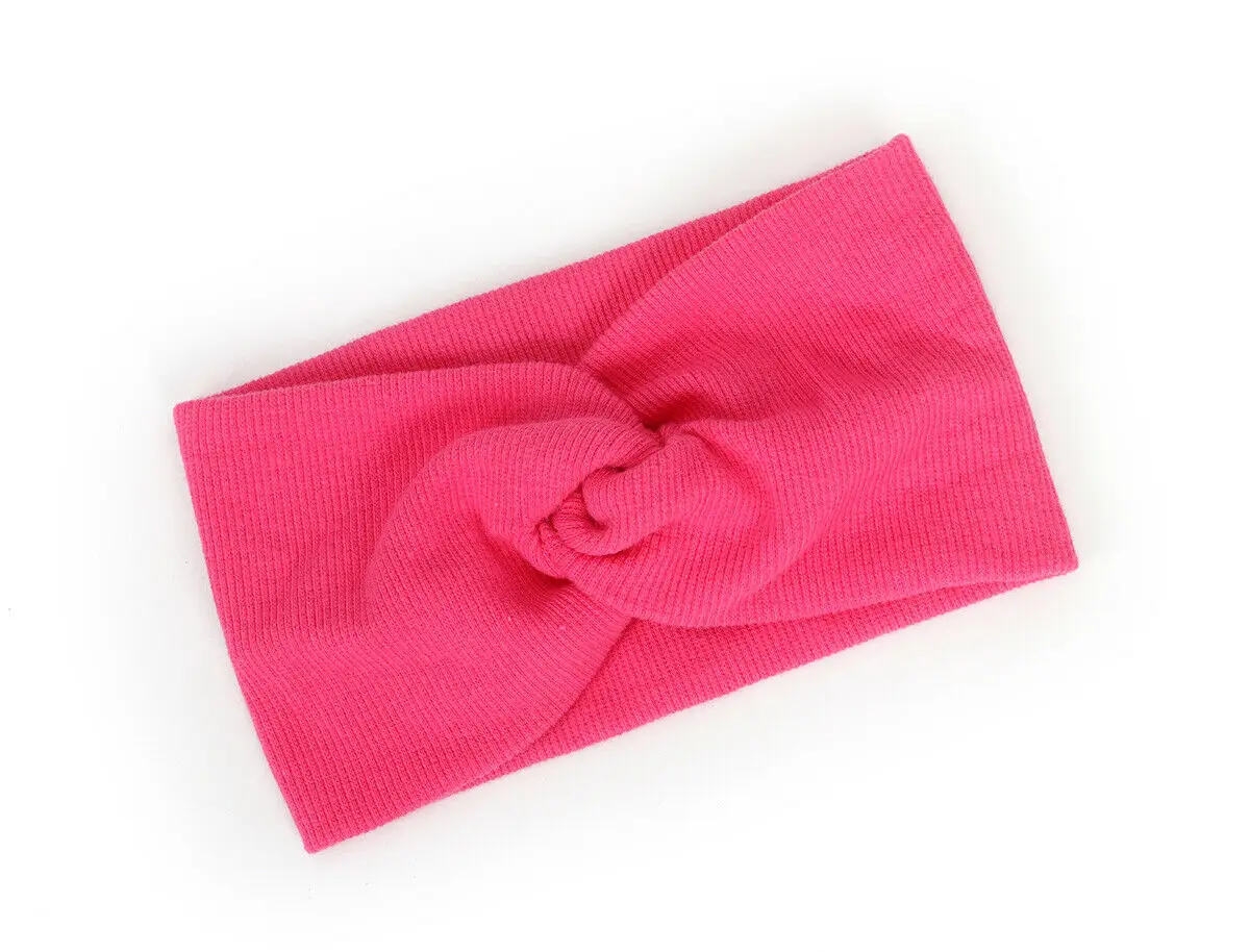 Розово-красный Lovely Baby Girl Toddler Cross Hairband Headband Stretch Turban Head Wrap Headwear - Цвет: Розово-красный