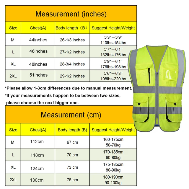 High Visibility Reflective Safety Vest with Multi Pockets