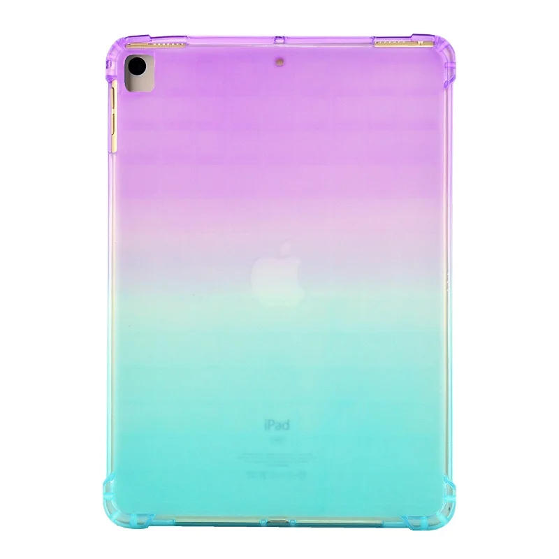 Ultra-thin Case For iPad 10.2 Case A2200 A2198 A2233 Soft Silicone TPU Gradient Cover For iPad 7 10.2 Tablet Case - Цвет: Purple  Green