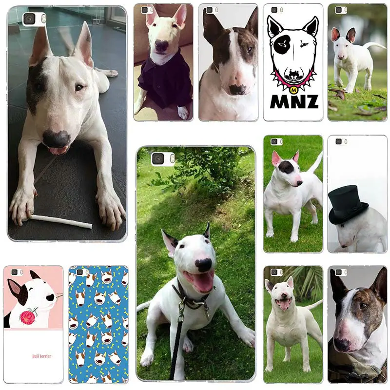 

Happy Bull Terrier Dog Puppies Soft TPU Funny Phone Cases for Huawei P8 P9 P10 P20 P30 Mate 10 Lite 2017 Pro Honor 7 7A 7X 9 10